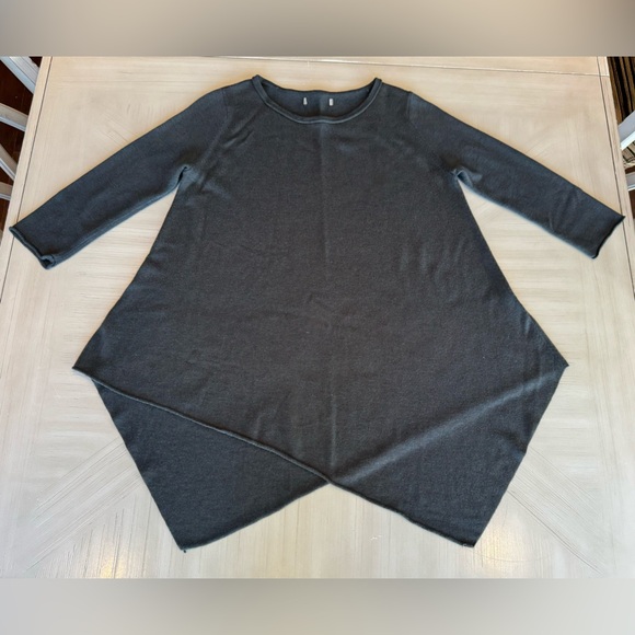 Joan Vass Studio Oversized Asymmetric Tunic – Dark Sage Green – Size M - Picture 12 of 14